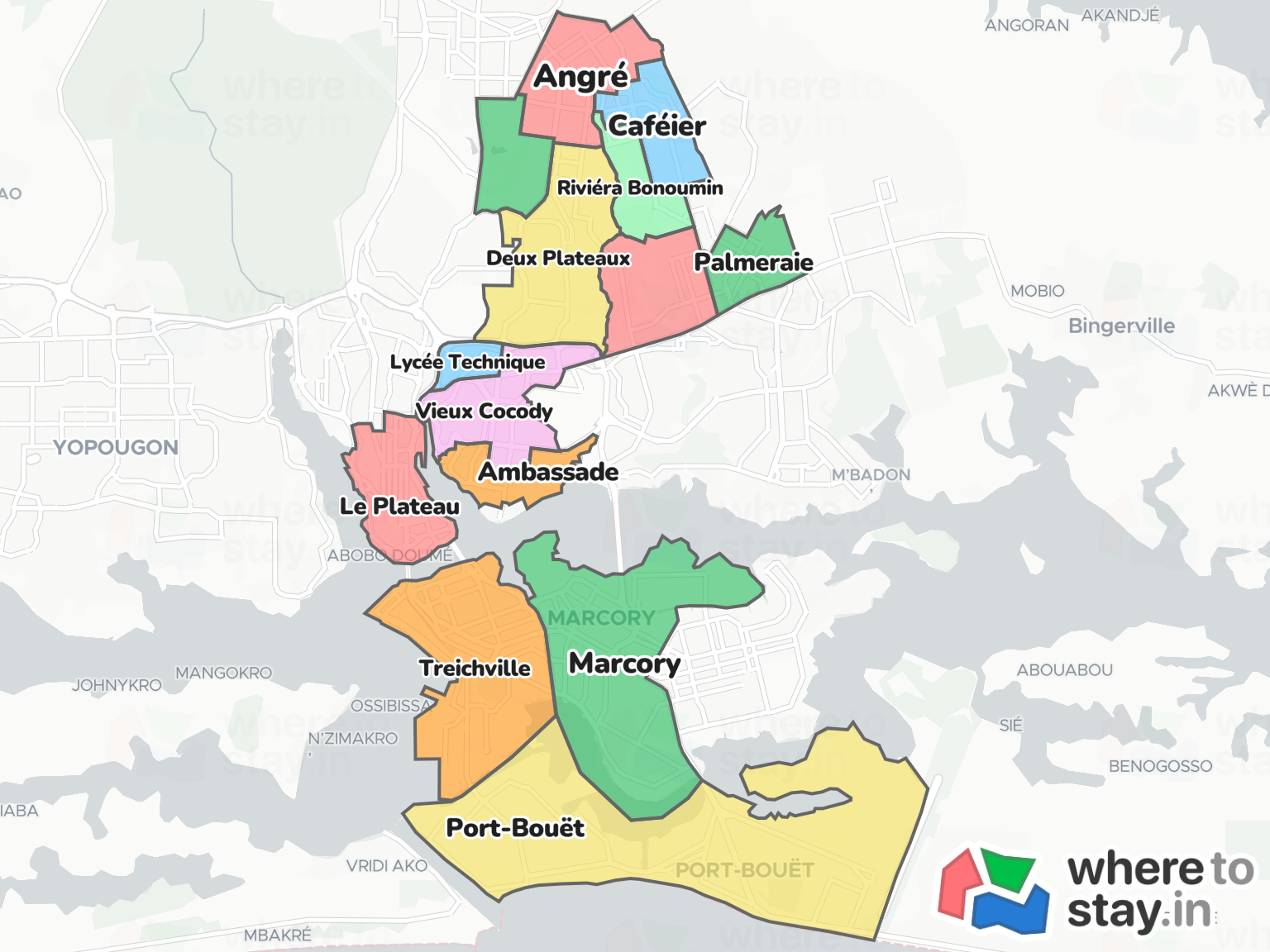 Abidjan Neighborhood Map