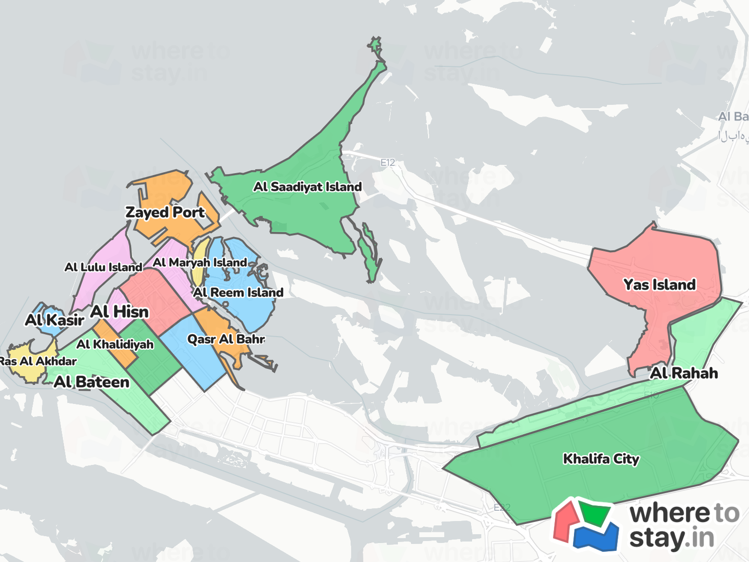 Abu Dhabi Neighborhood Map