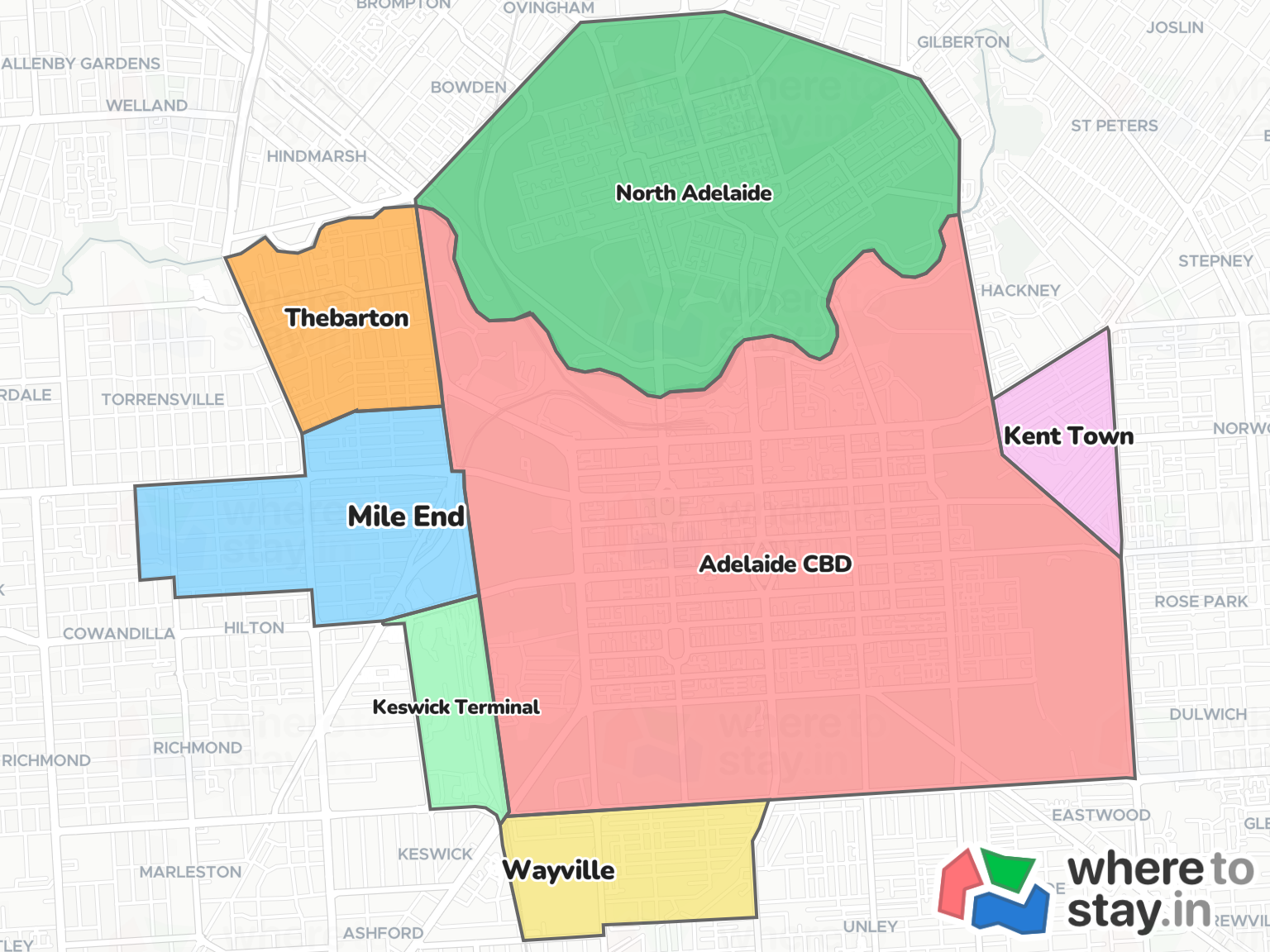 Adelaide Neighborhood Map