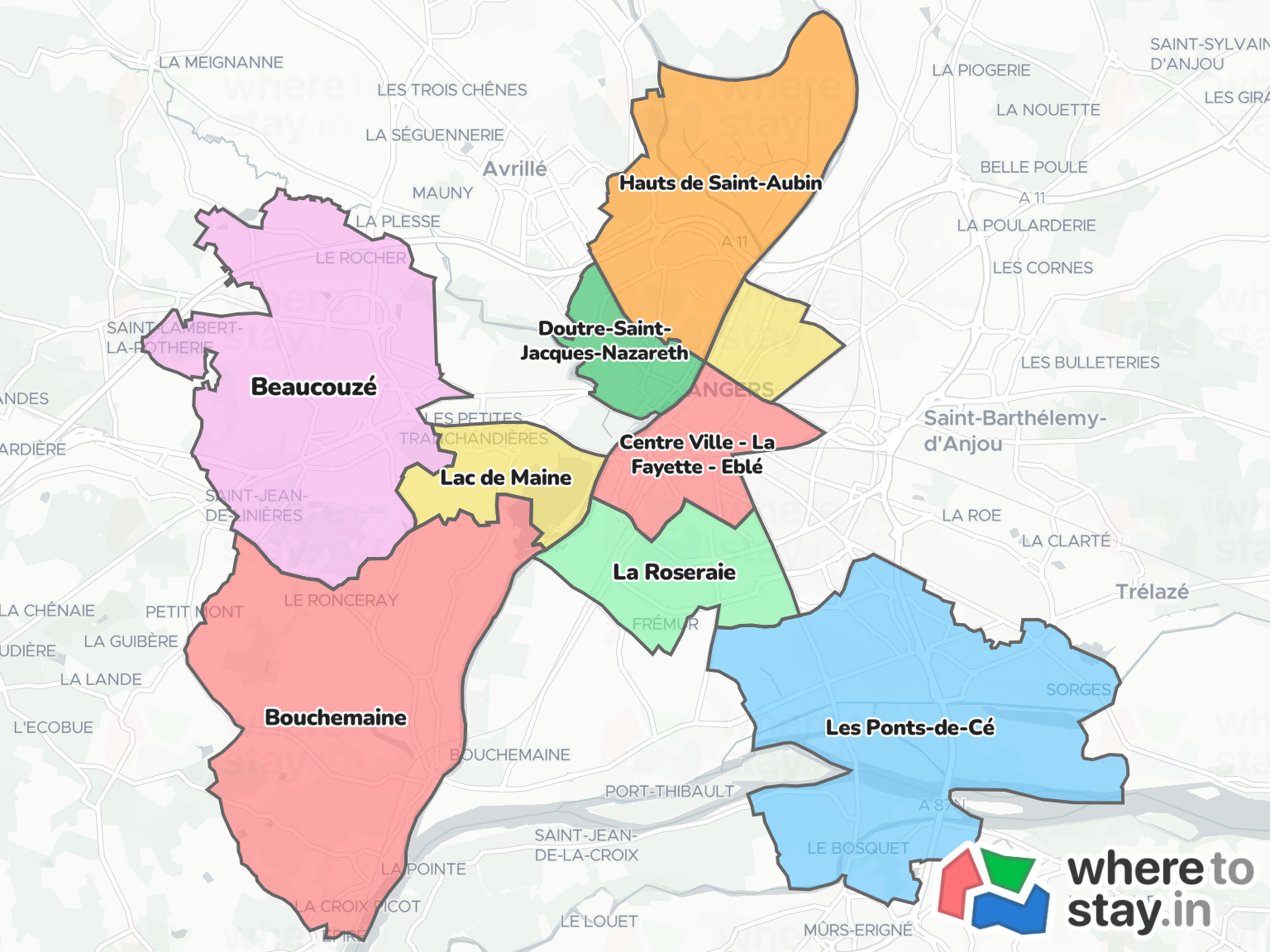 Angers Neighborhood Map