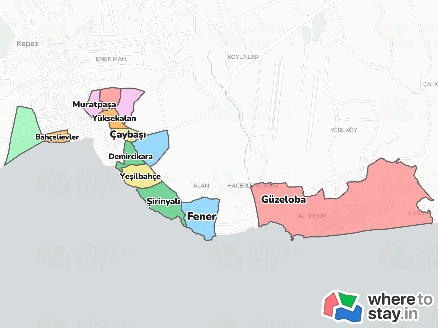 Antalya Neighborhood Map