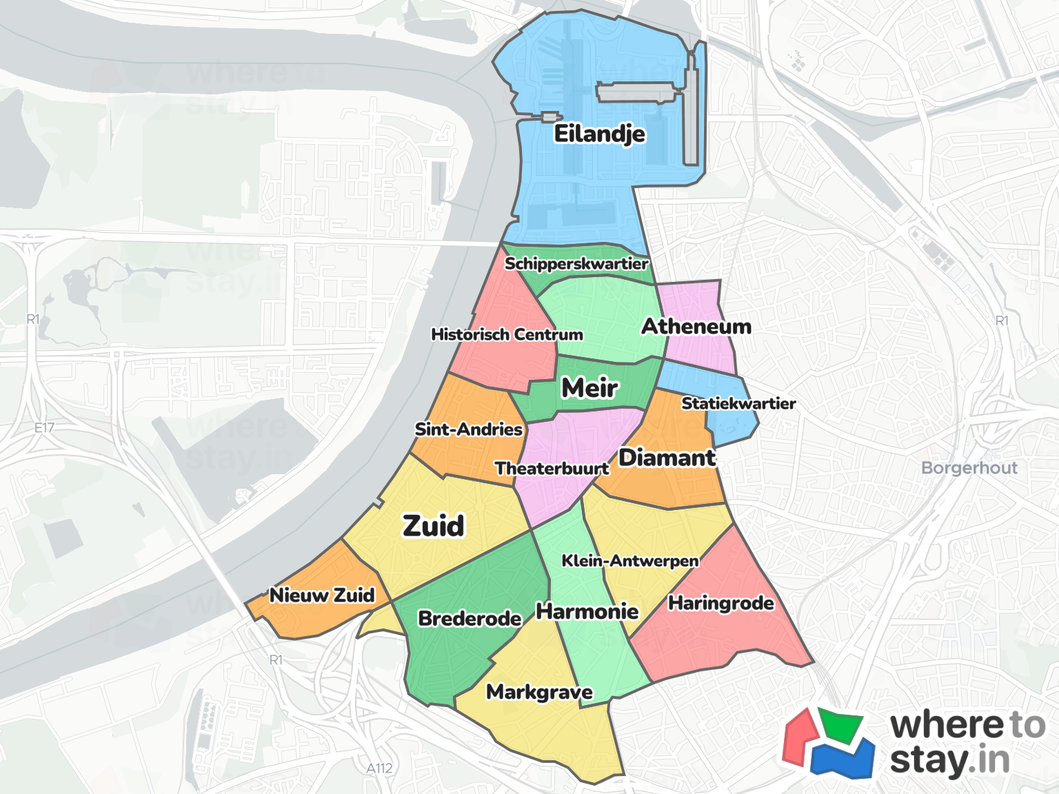 Antwerpen Neighborhood Map