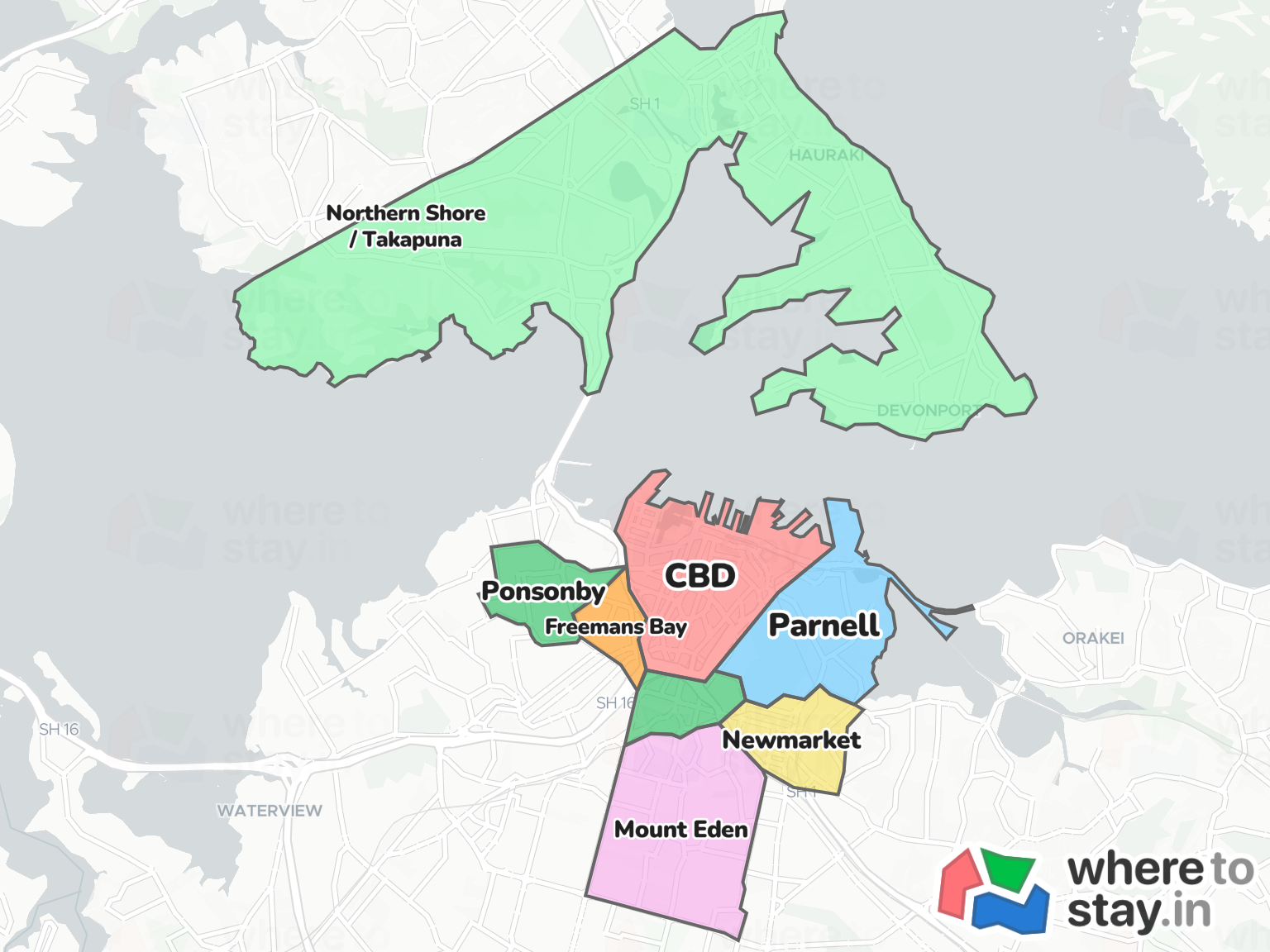 Auckland Neighborhood Map