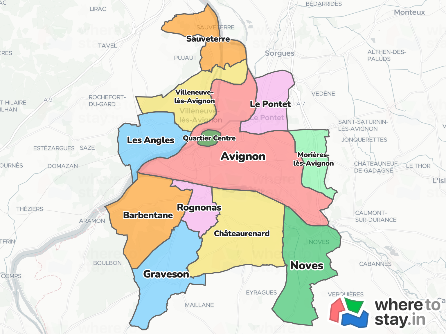 Avignon Neighborhood Map