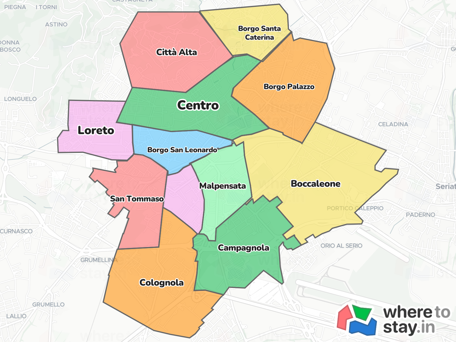 Bergamo Neighborhood Map