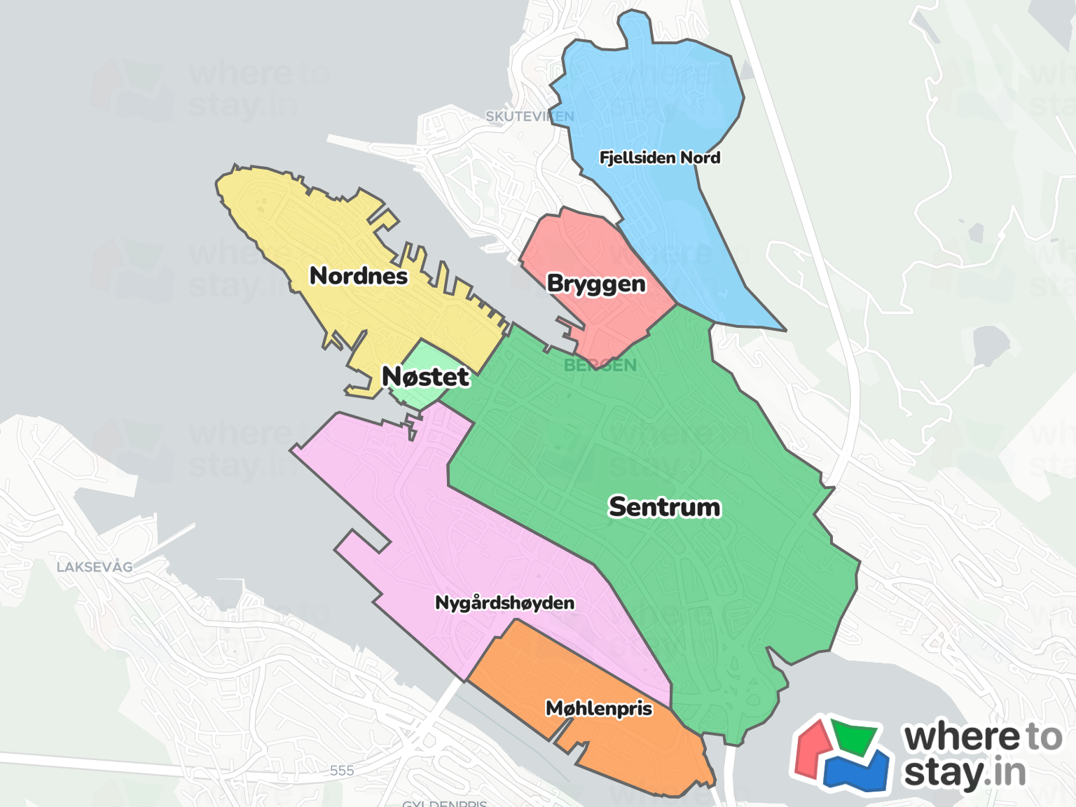 Bergen Neighborhood Map