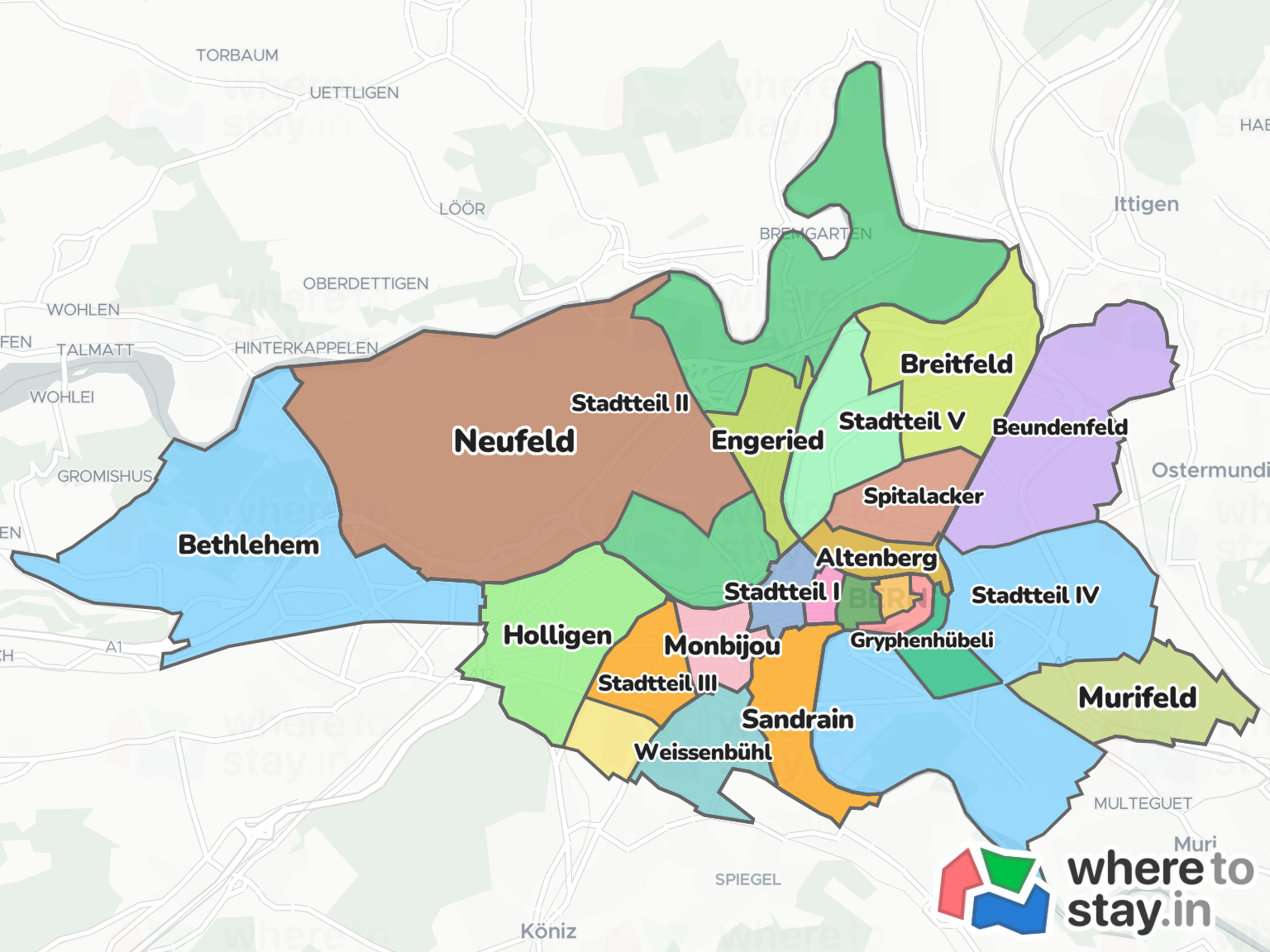 Bern Neighborhood Map