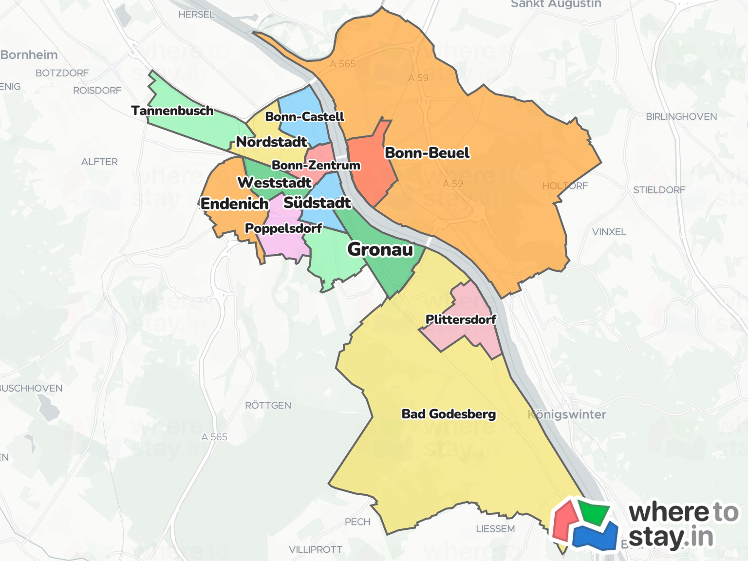 Bonn Neighborhood Map