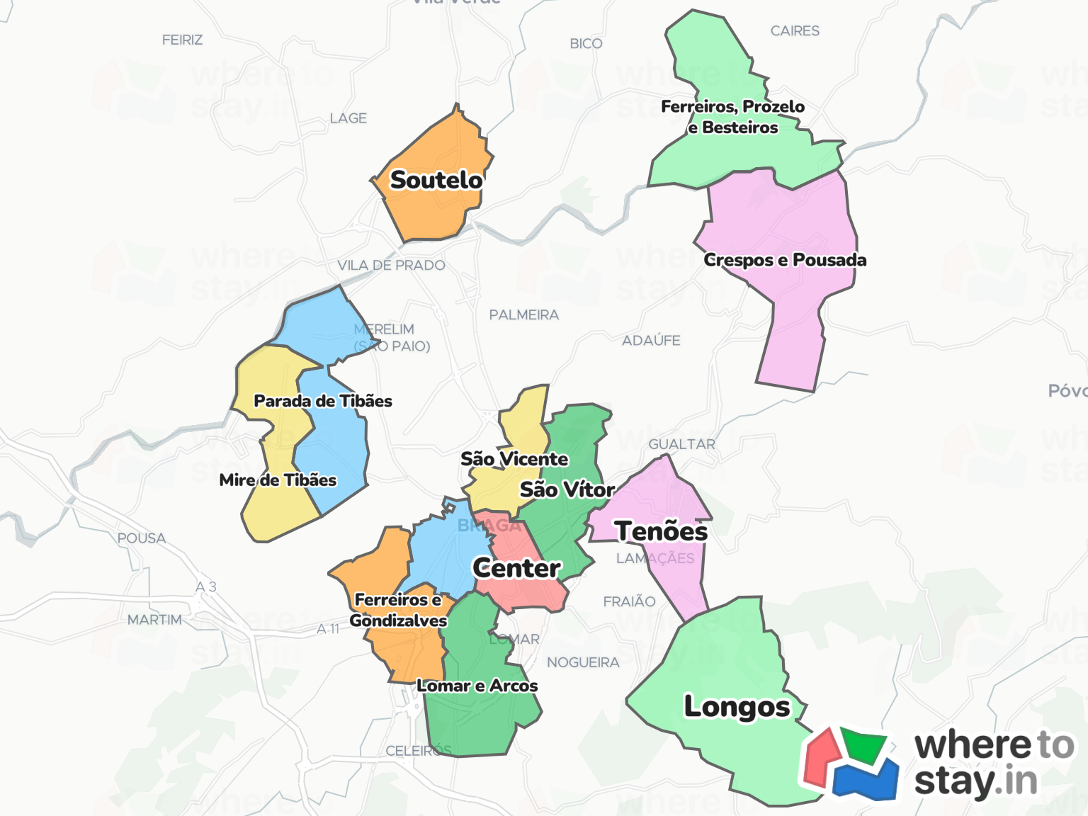 Braga Neighborhood Map