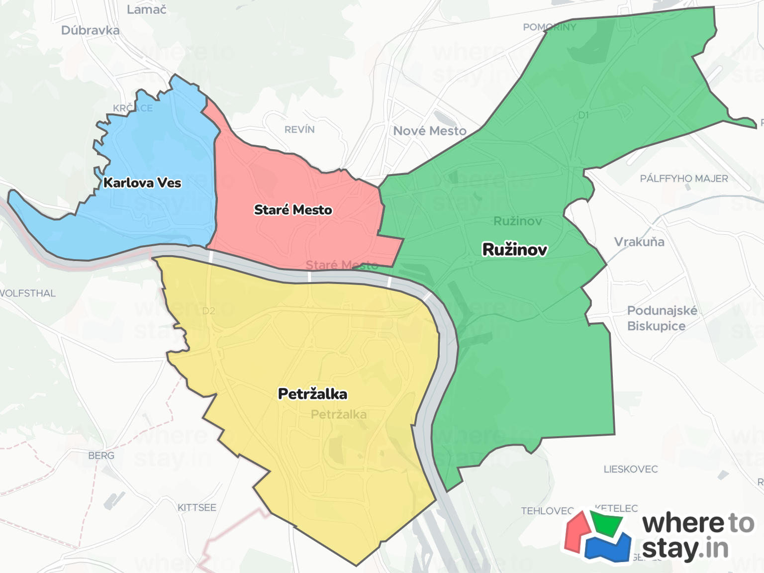 Bratislava Neighborhood Map