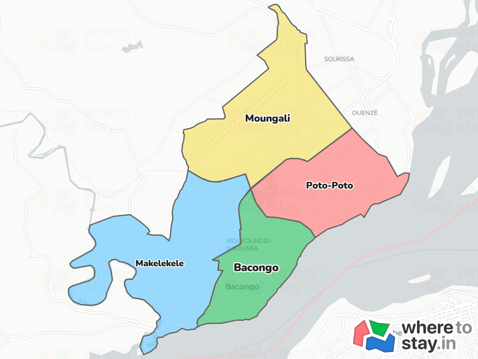 Brazzaville Neighborhood Map