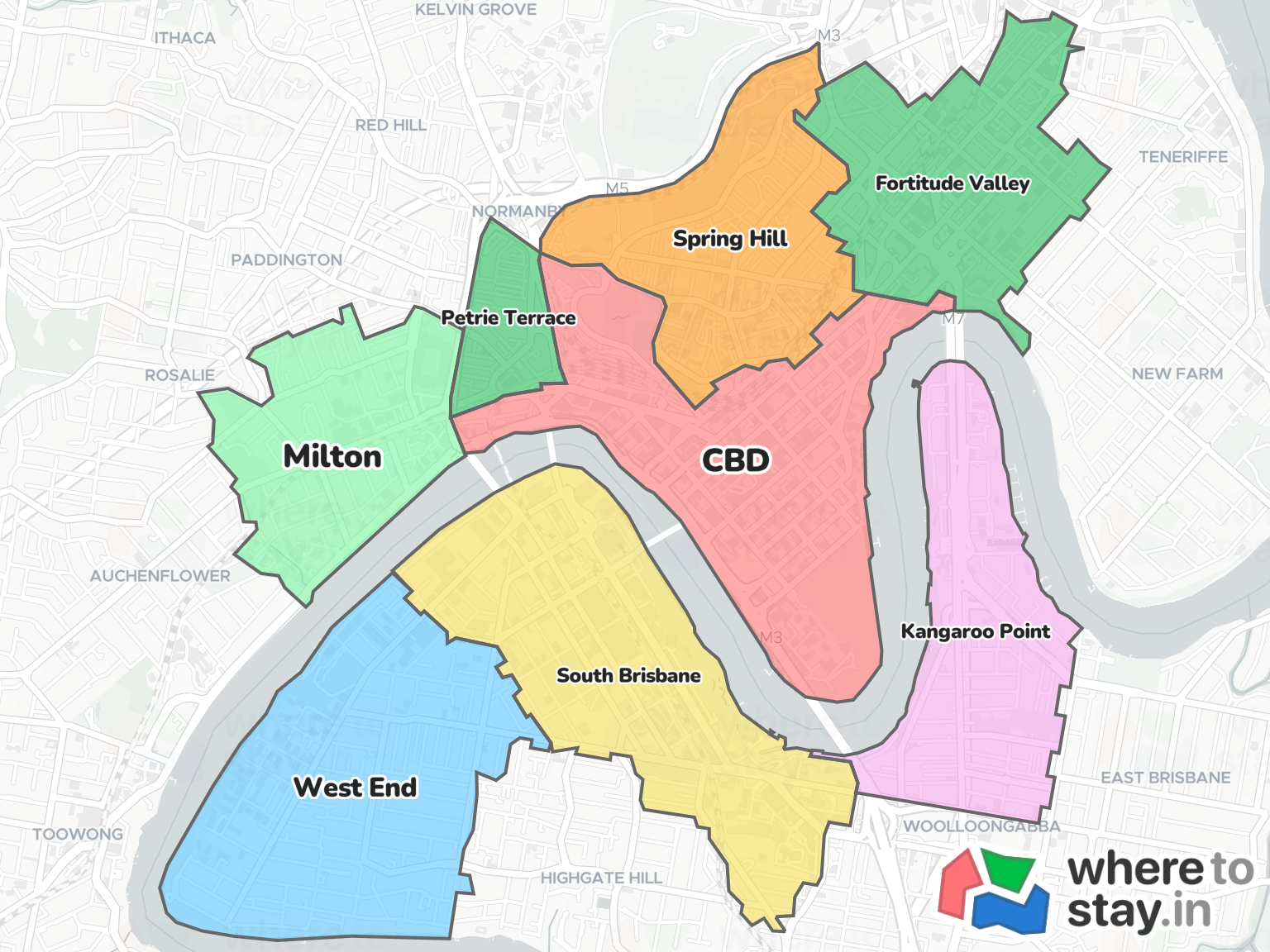 Brisbane Neighborhood Map