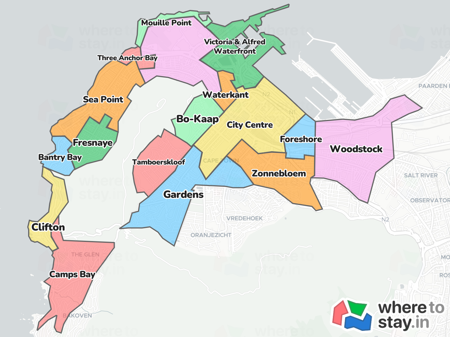 Cape Town Neighborhood Map
