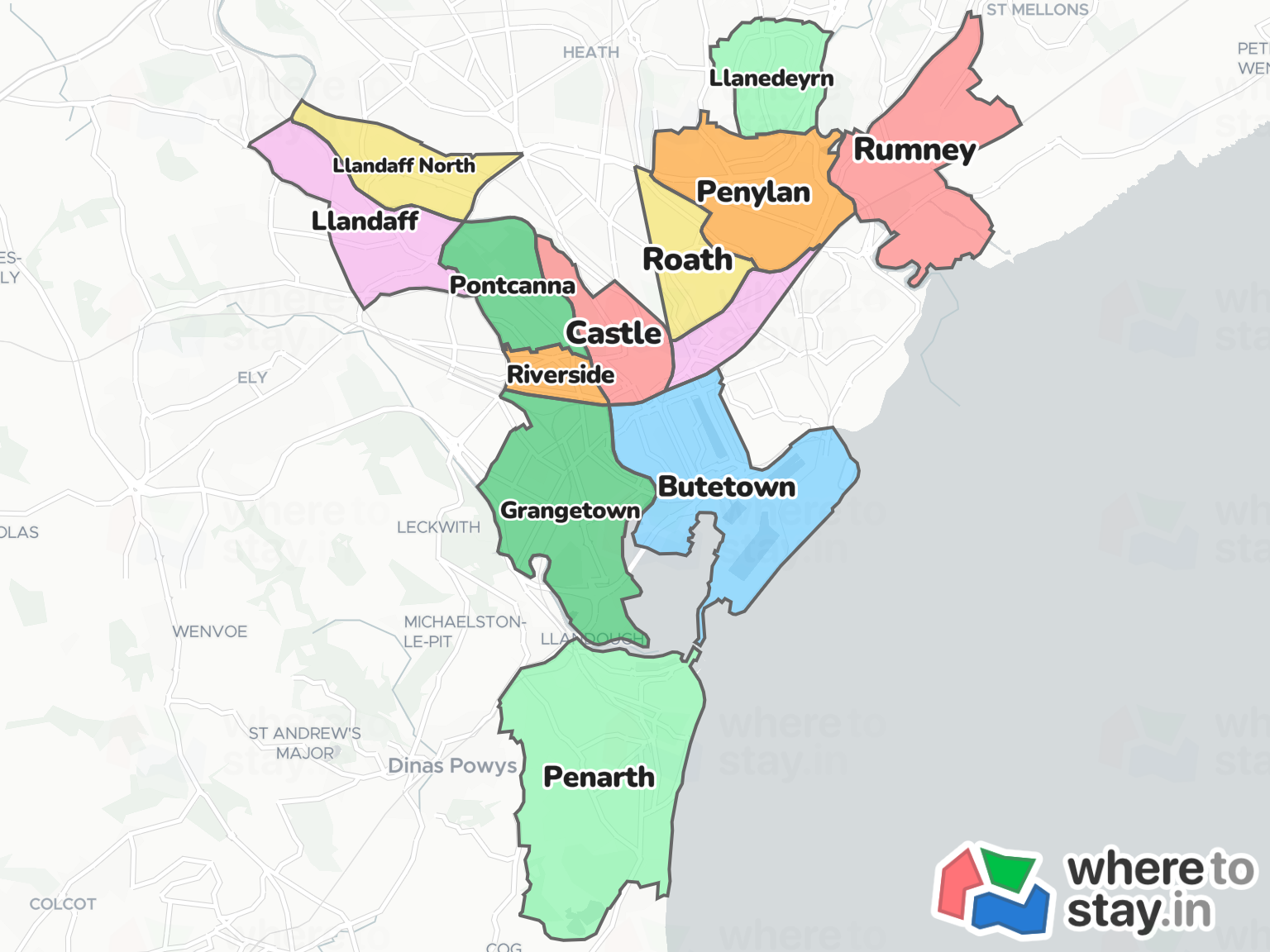 Cardiff Neighborhood Map