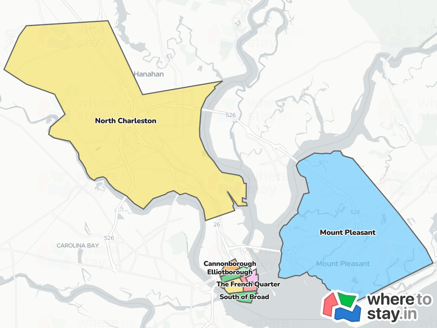 Charleston Neighborhood Map