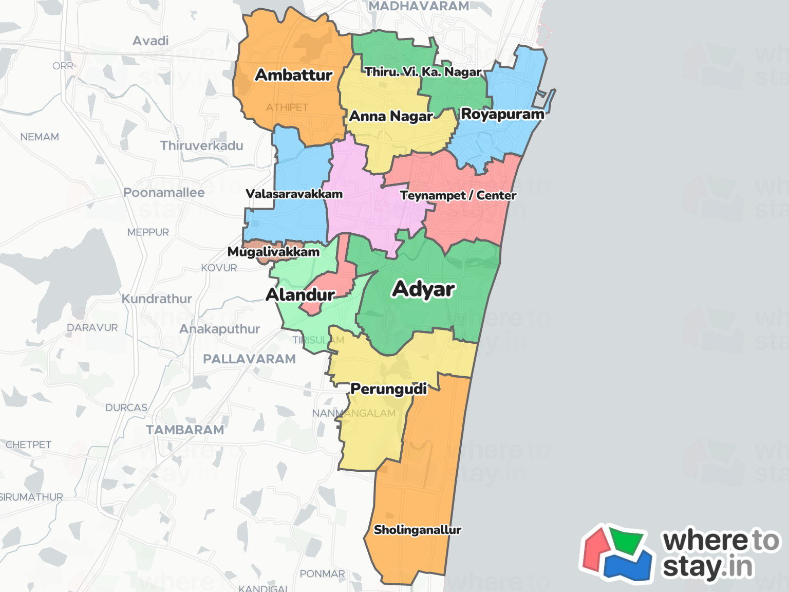 Chennai Neighborhood Map