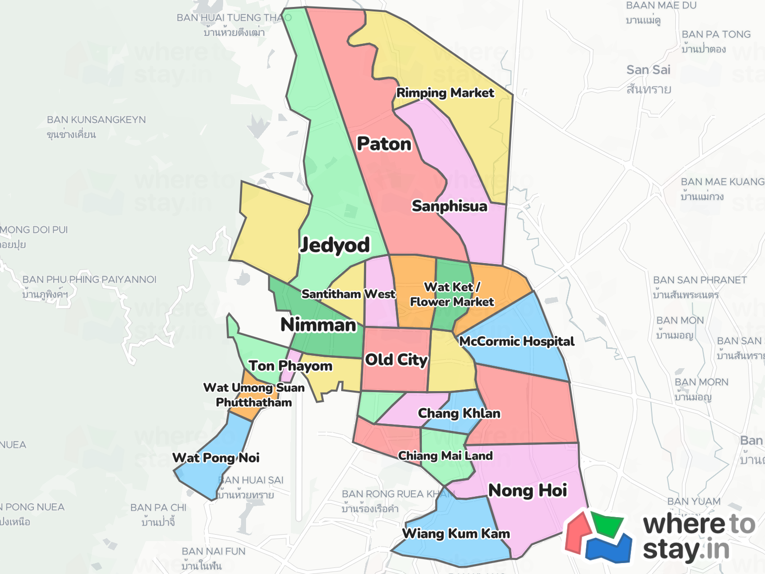 Chiang Mai Neighborhood Map