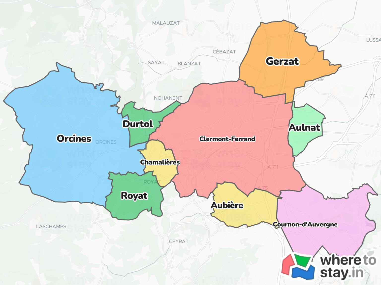 Clermont-Ferrand Neighborhood Map