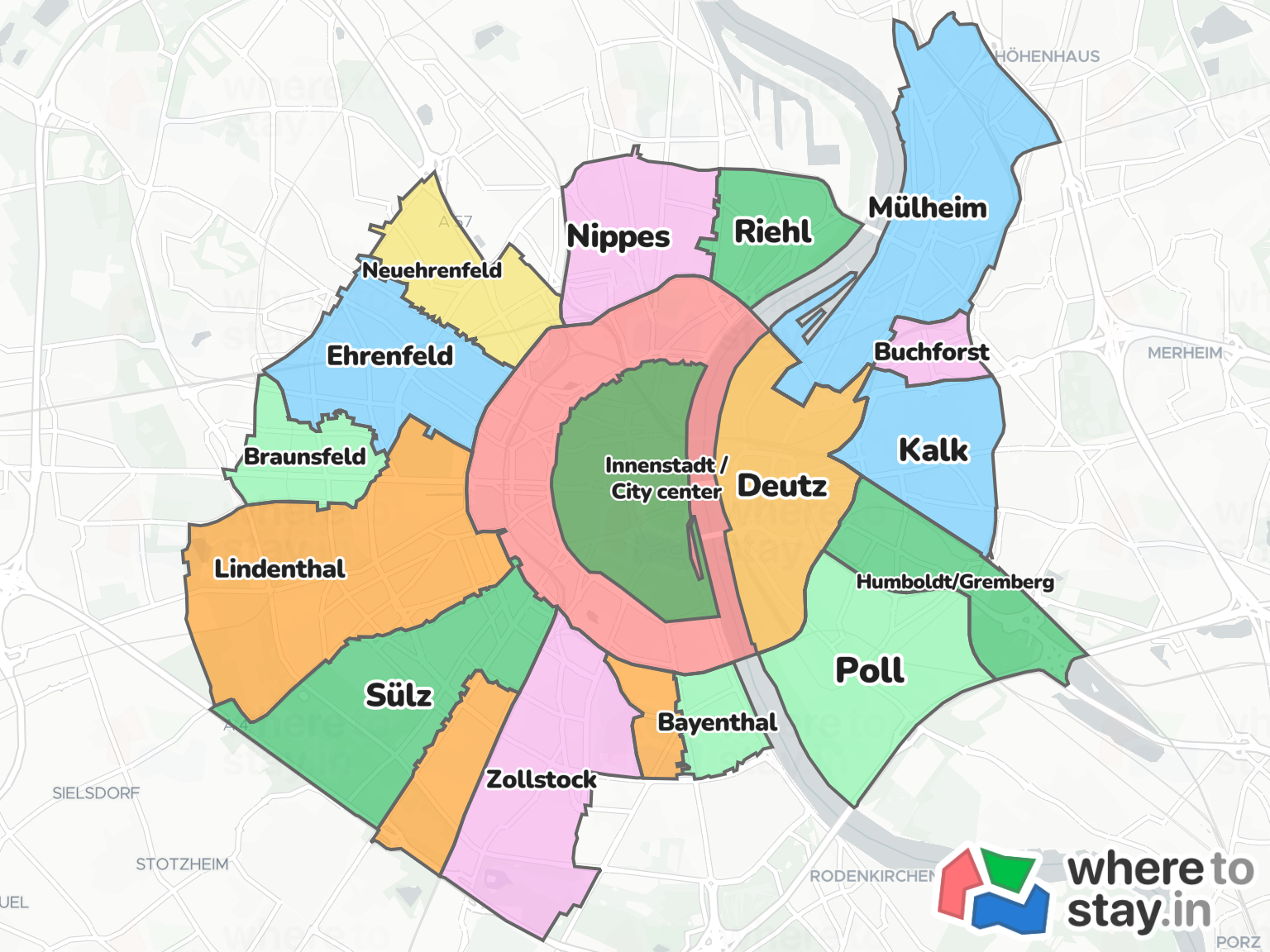 Cologne Neighborhood Map