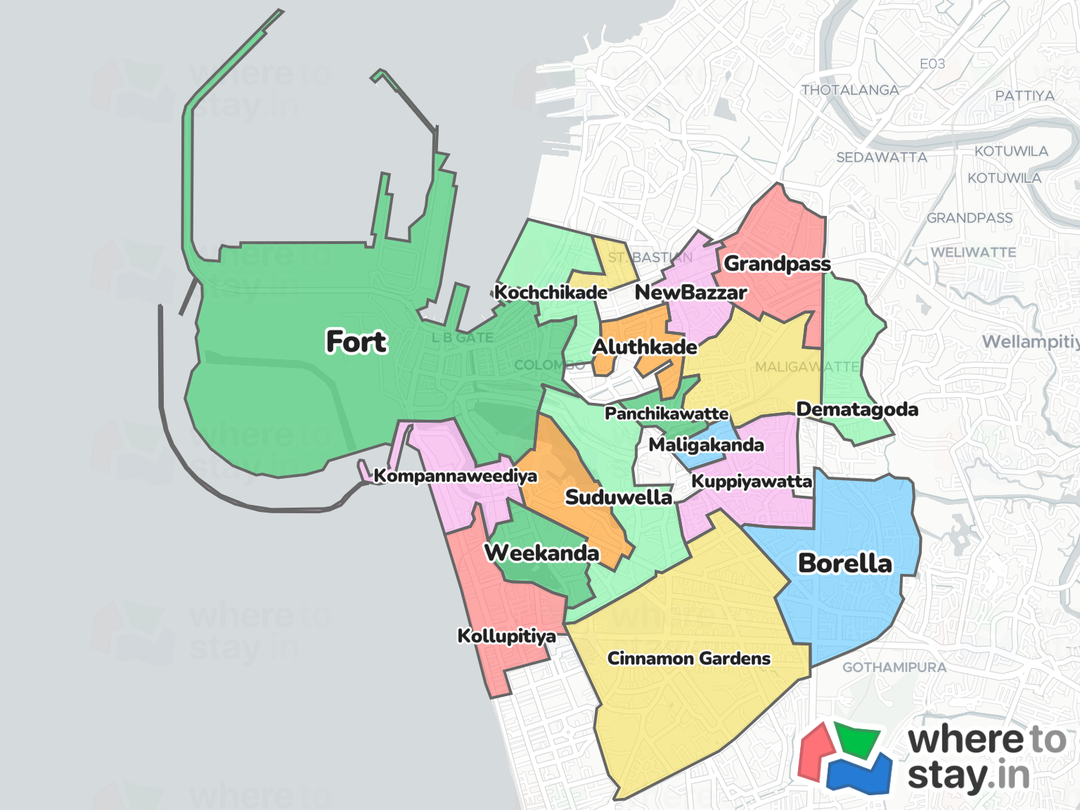 Colombo Neighborhood Map