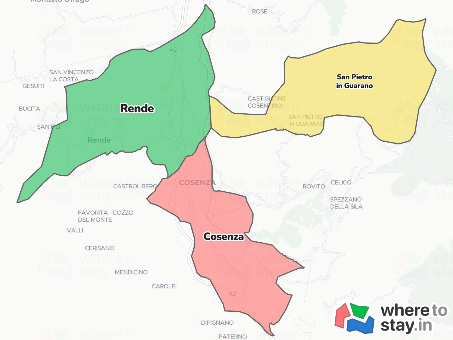 Cosenza Neighborhood Map