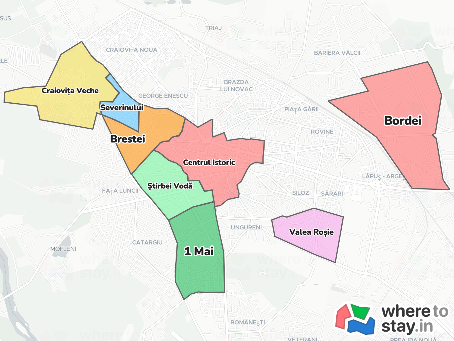 Craiova Neighborhood Map