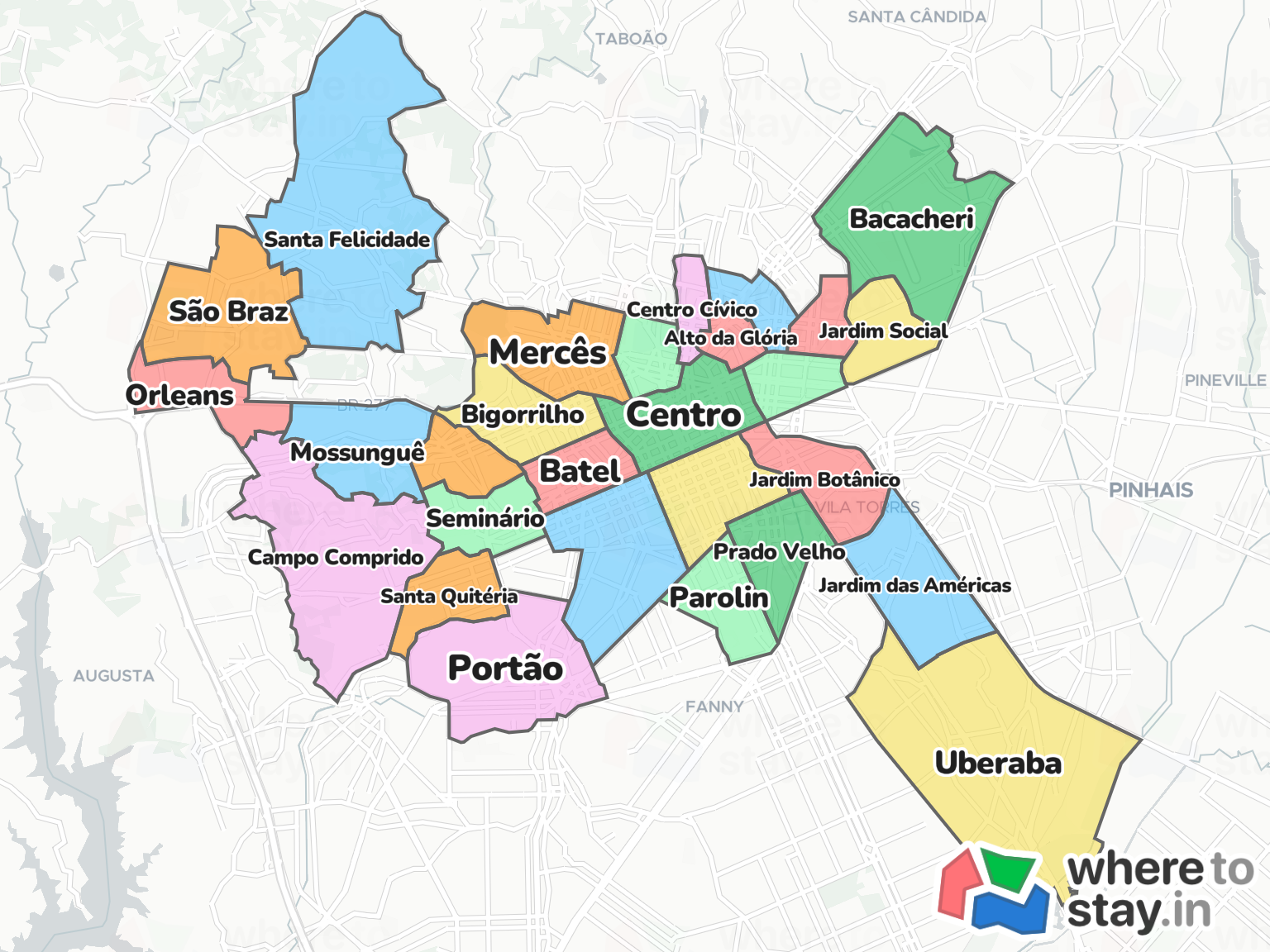 Curitiba Neighborhood Map