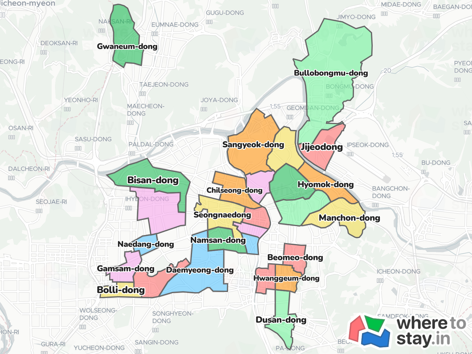 Daegu Neighborhood Map