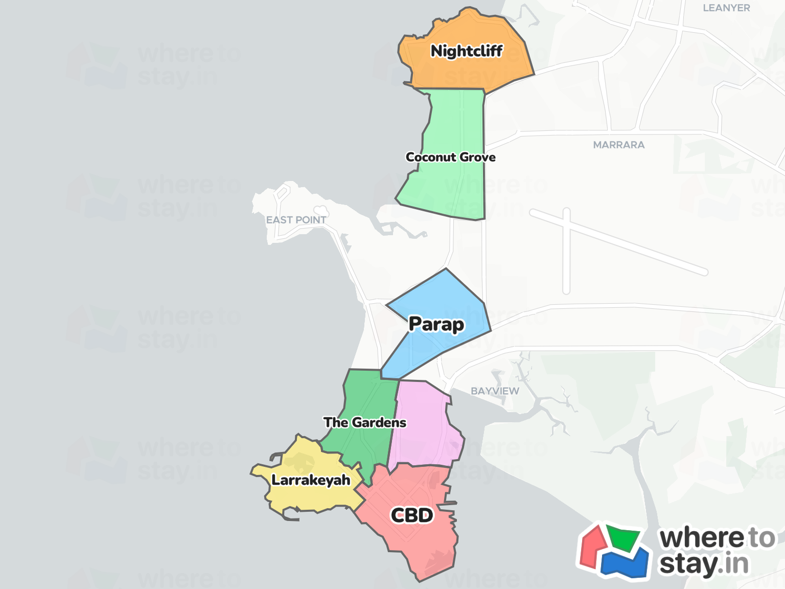 Darwin Neighborhood Map