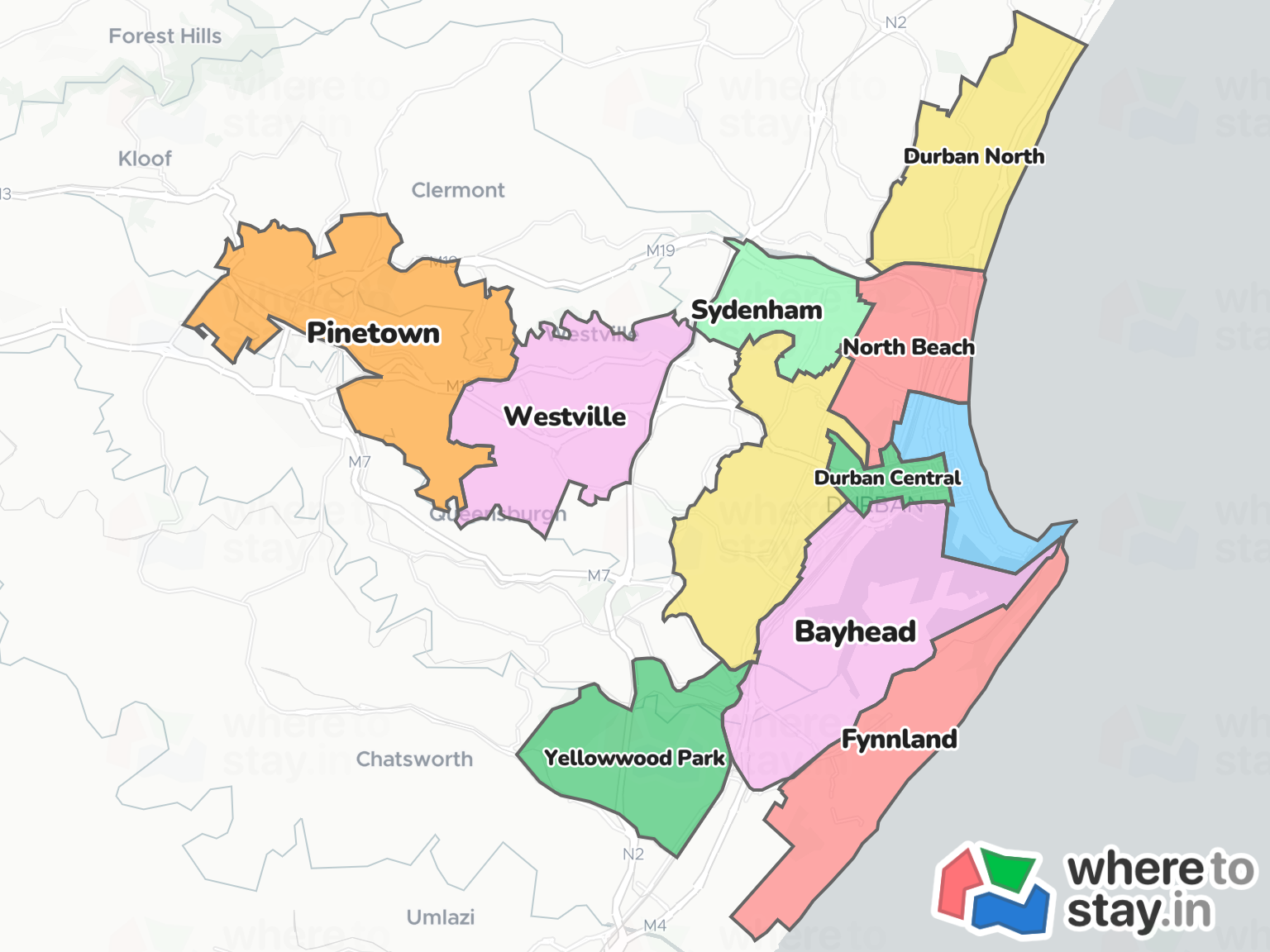 Durban Neighborhood Map