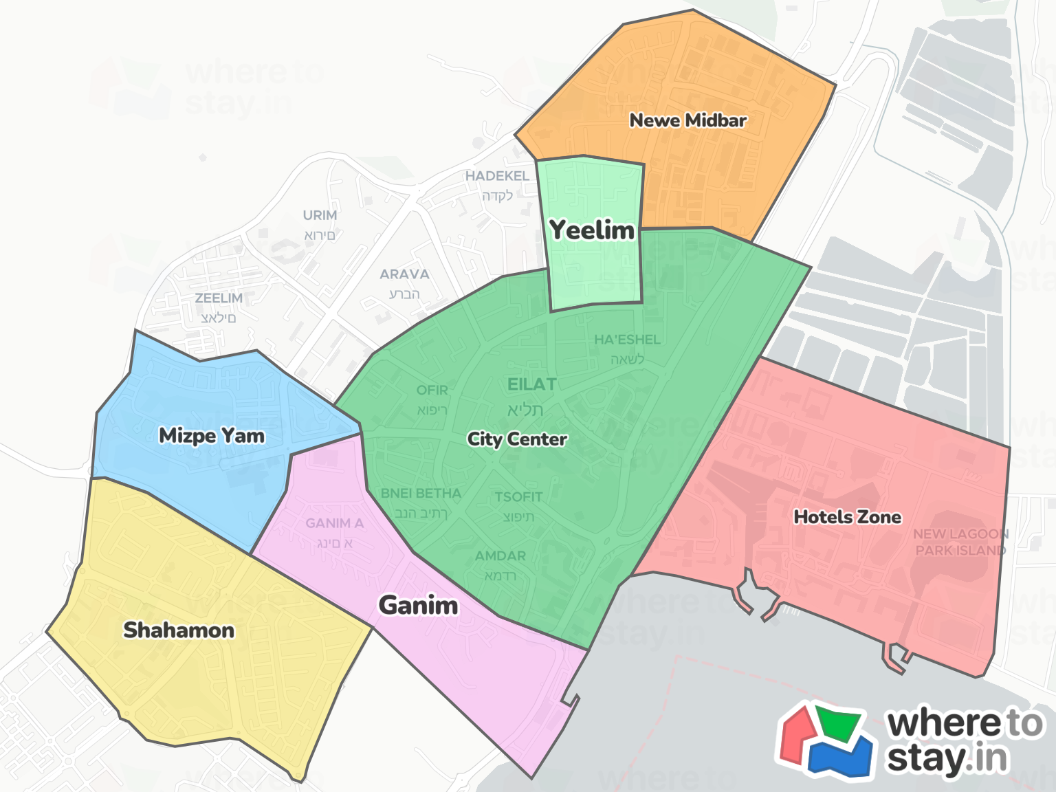 Eilat Neighborhood Map