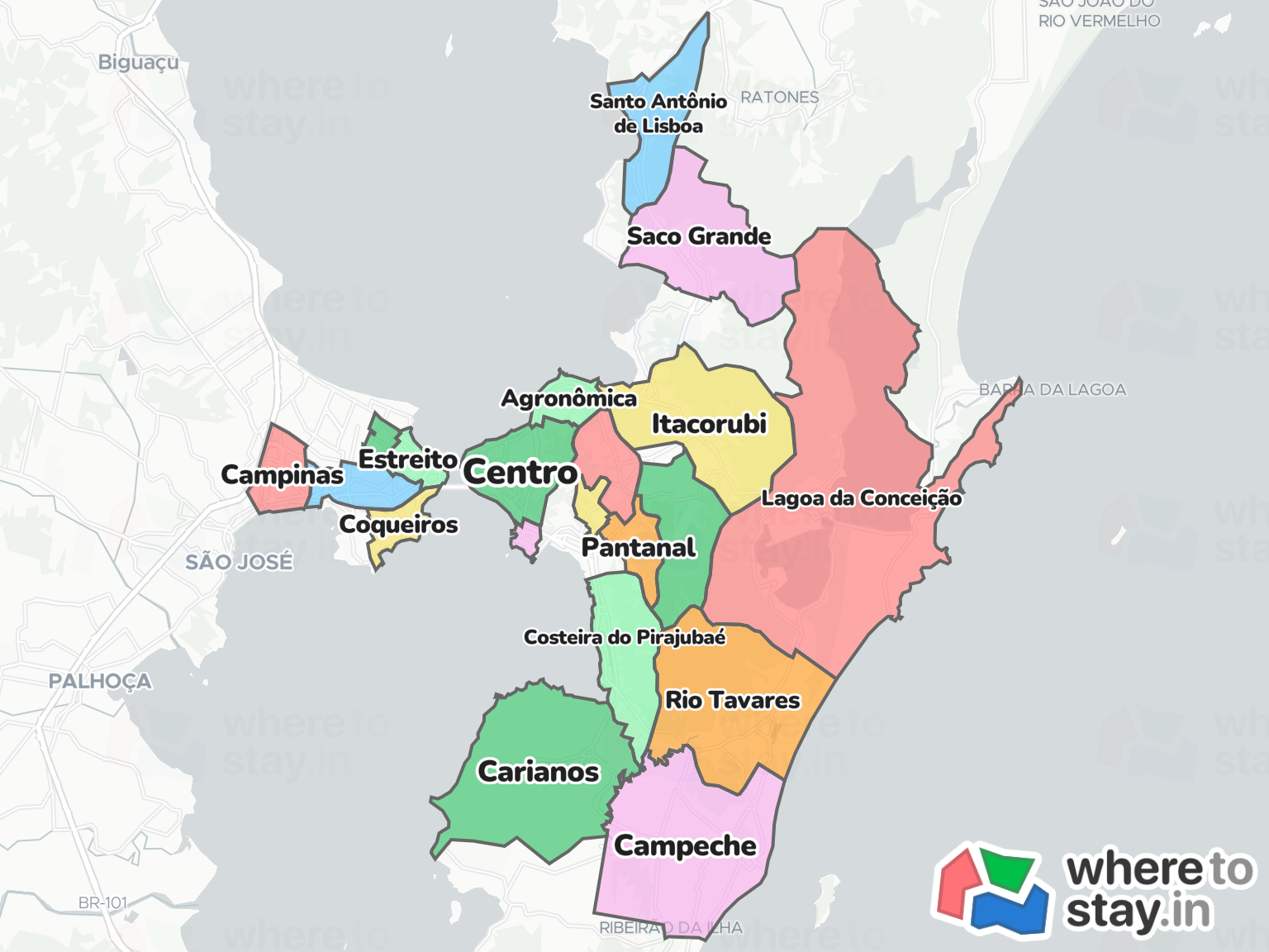 Florianópolis Neighborhood Map