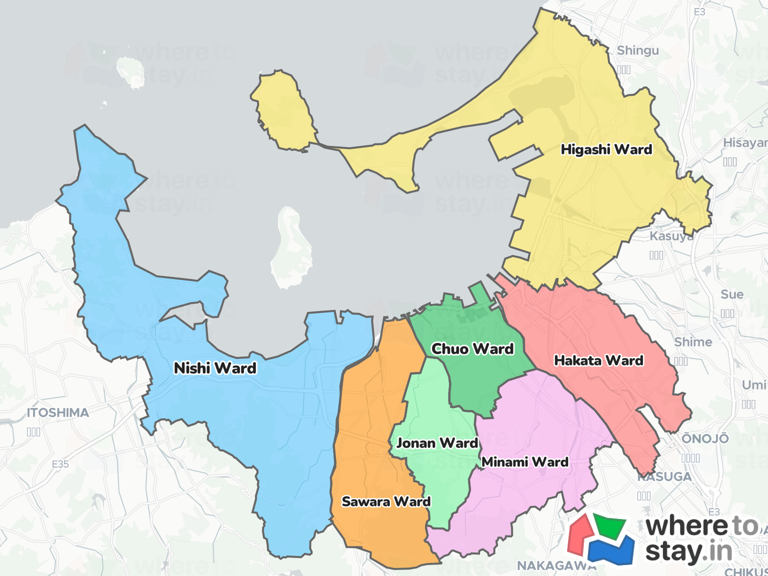 Fukuoka Neighborhood Map