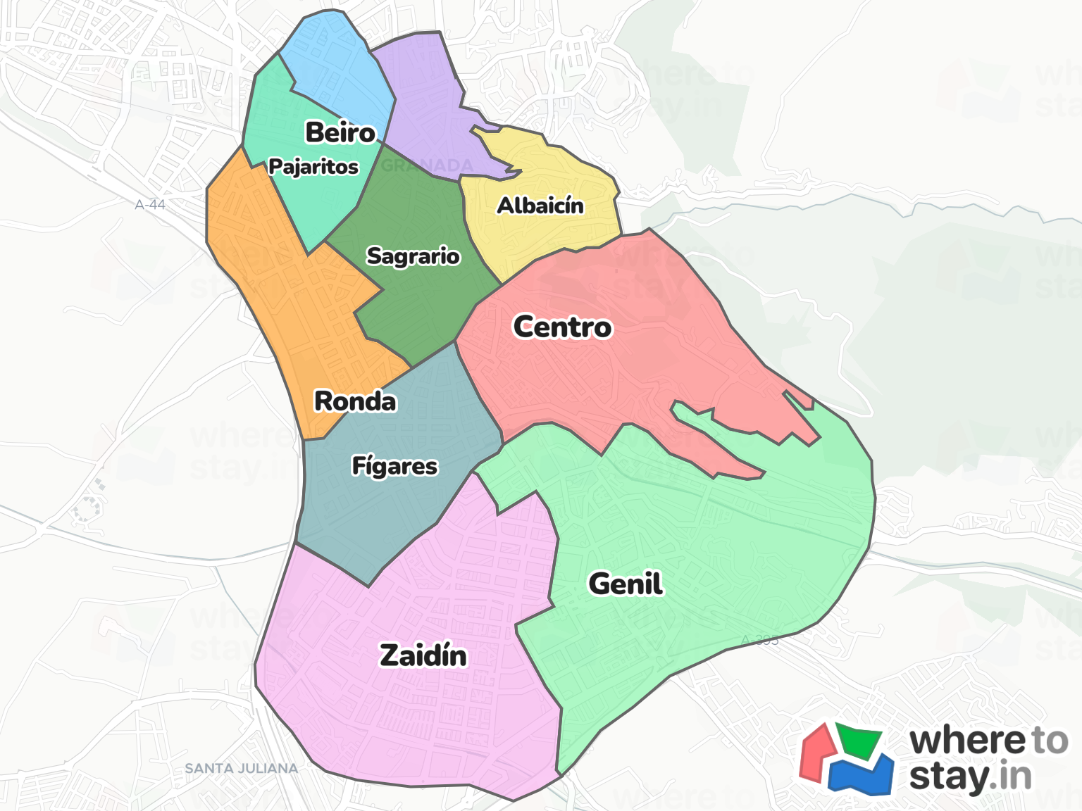 Granada Neighborhood Map