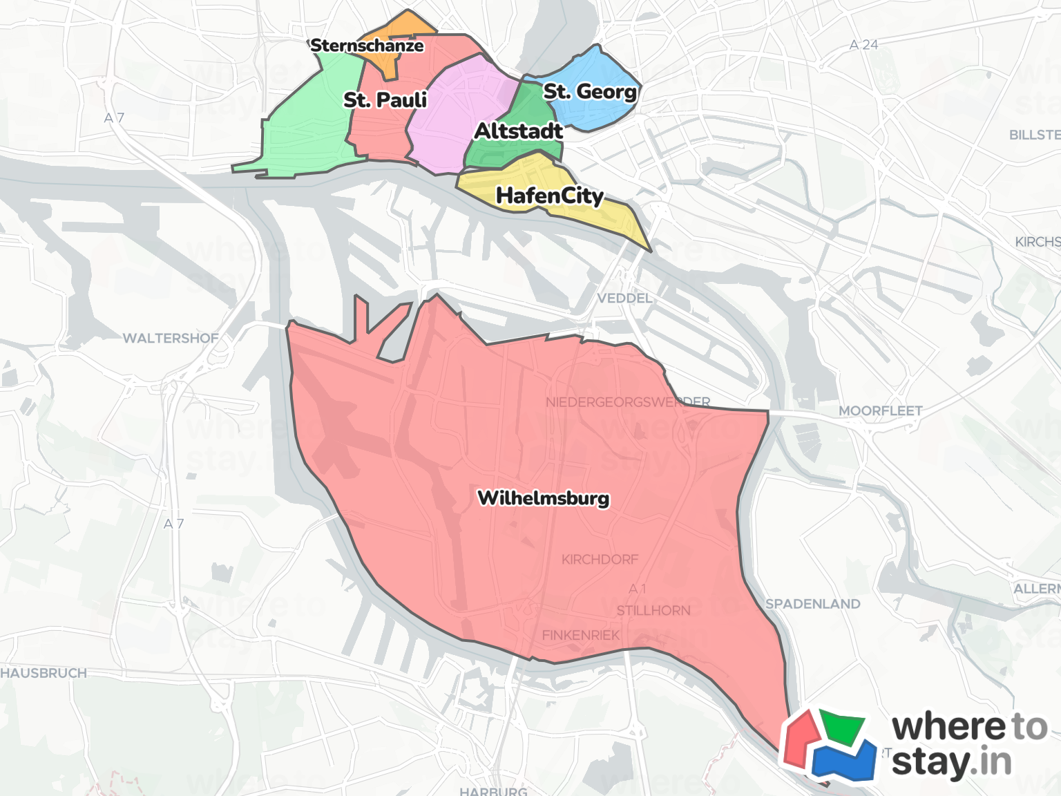 Hamburg Neighborhood Map