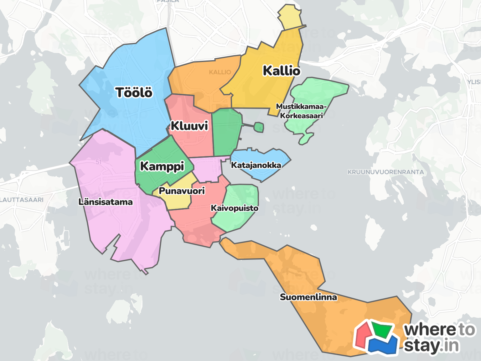 Helsinki Neighborhood Map
