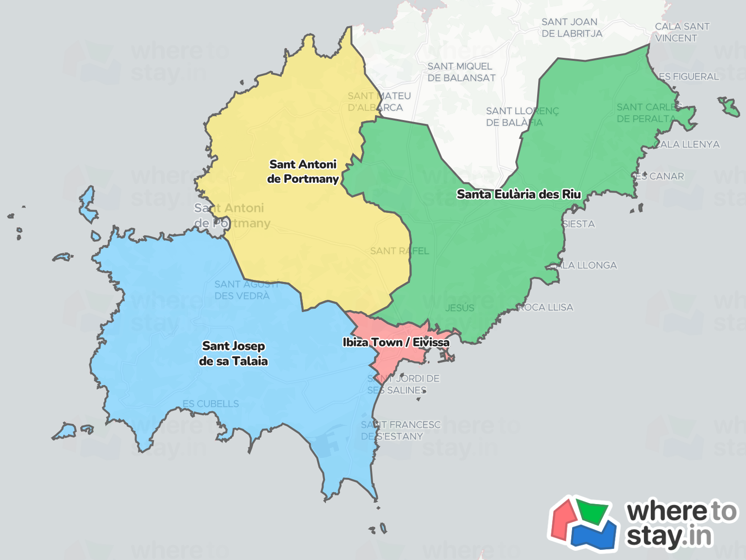 Ibiza Island Neighborhood Map