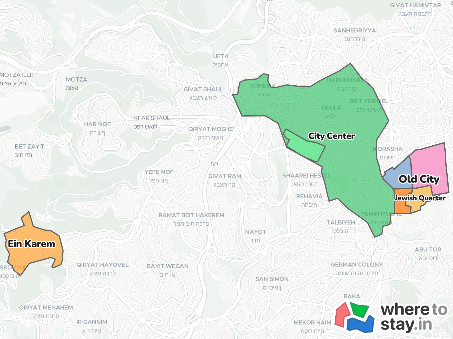 Jerusalem Neighborhood Map