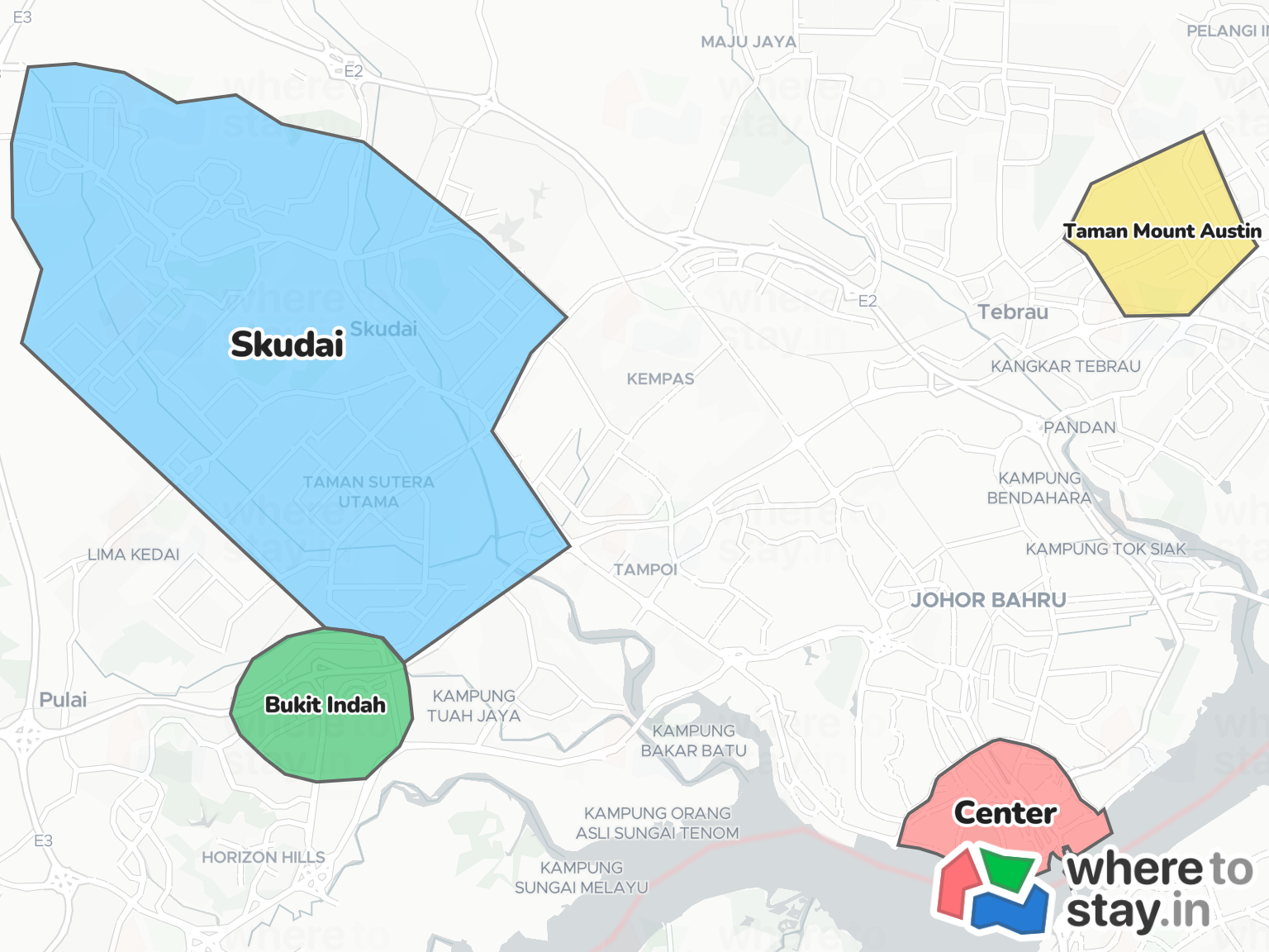 Johor Bahru Neighborhood Map