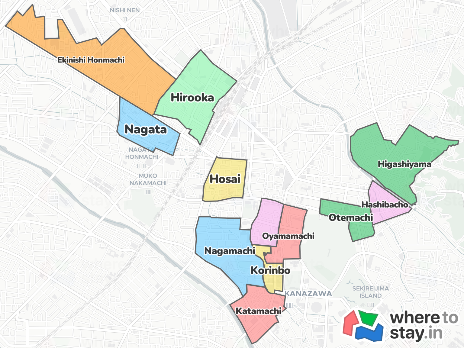 Kanazawa Neighborhood Map