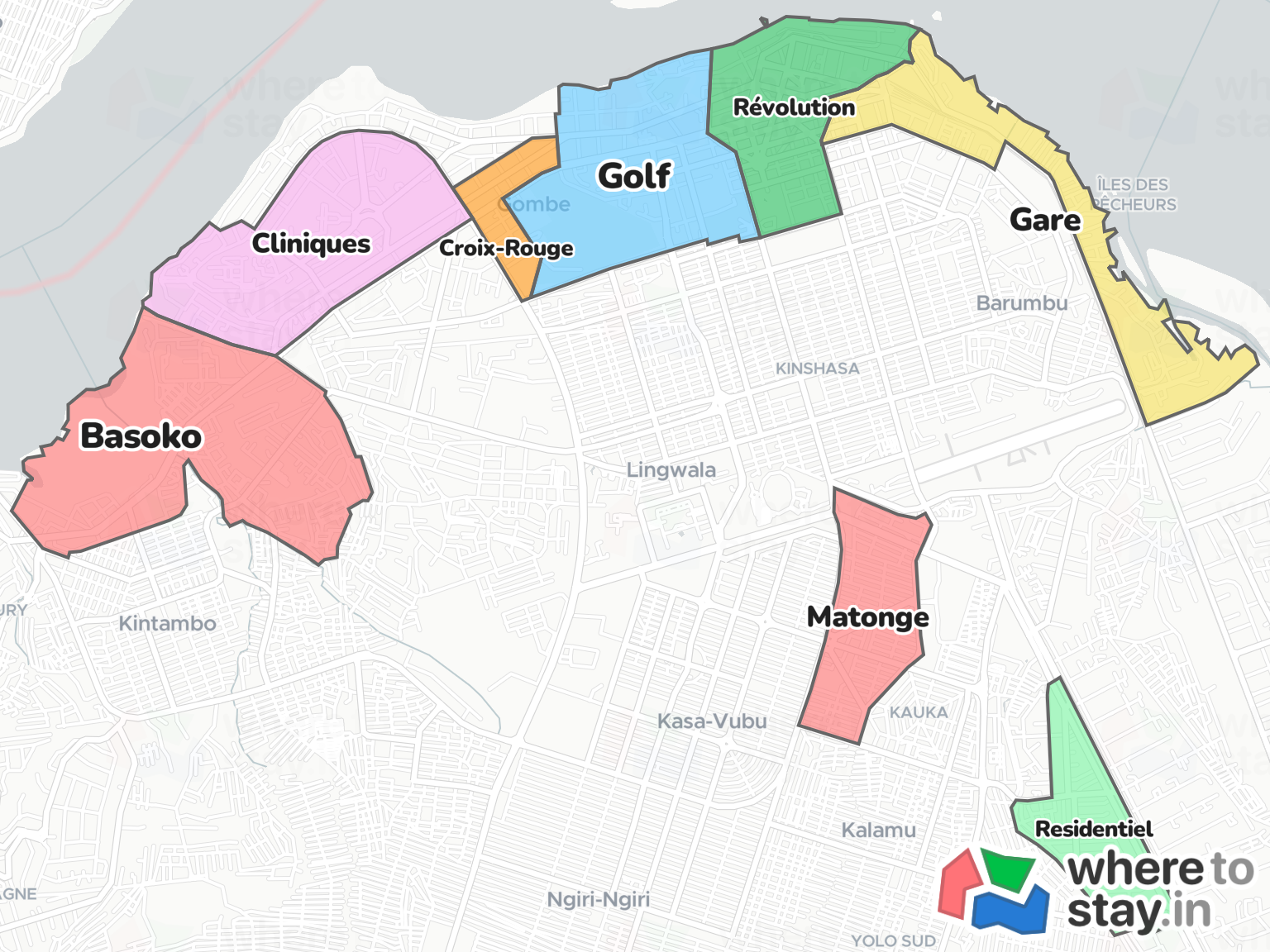 Kinshasa Neighborhood Map