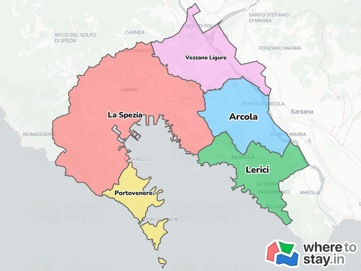 La Spezia Neighborhood Map