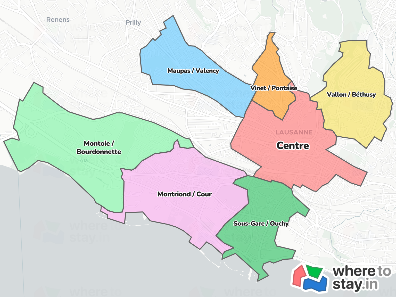 Lausanne Neighborhood Map