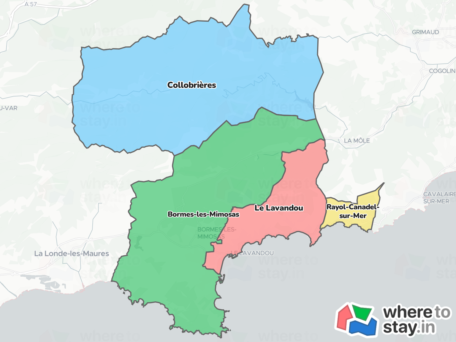 Le Lavandou Neighborhood Map