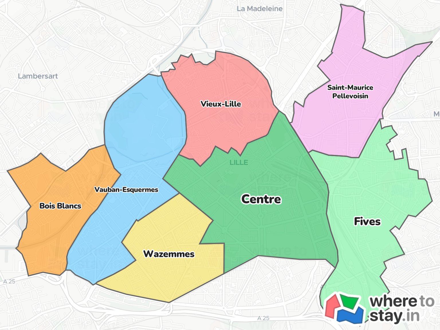 Lille Neighborhood Map