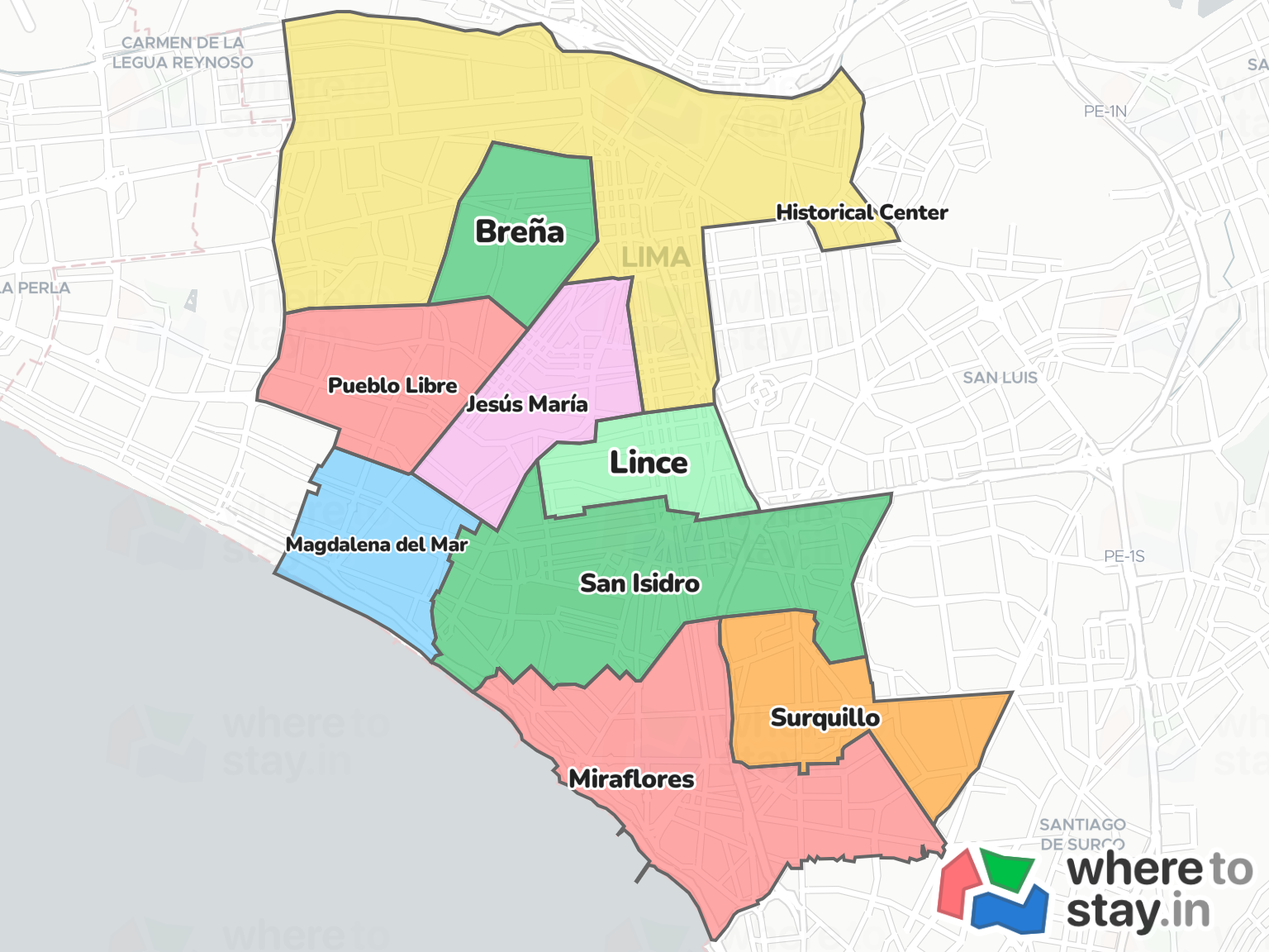 Lima Neighborhood Map