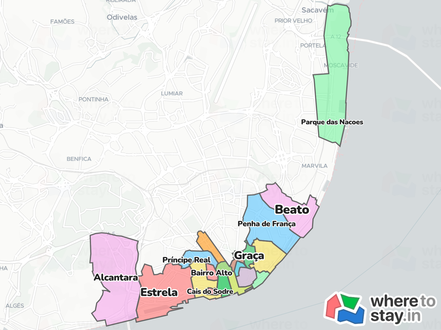 Lisbon Neighborhood Map