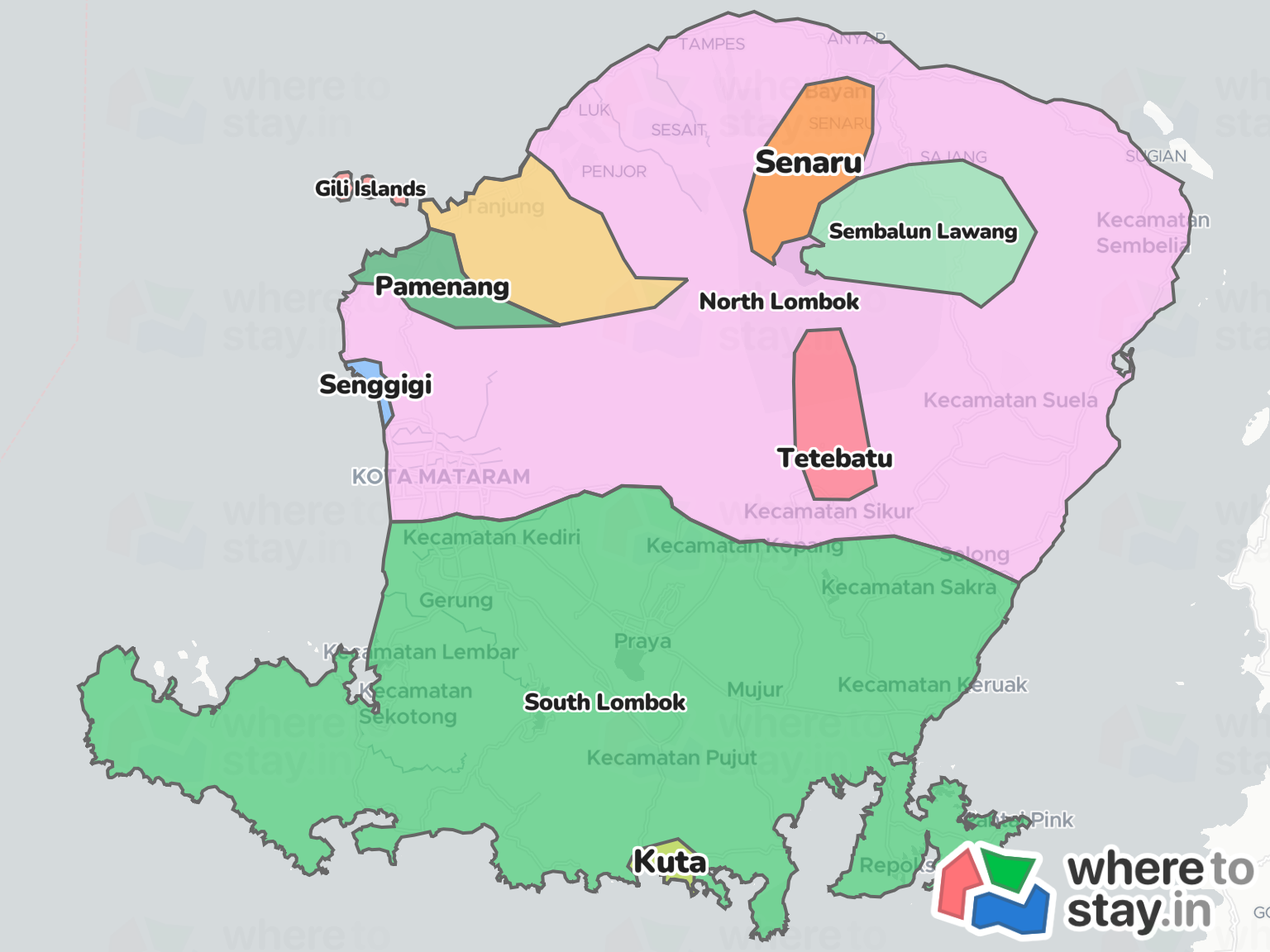 Lombok Neighborhood Map