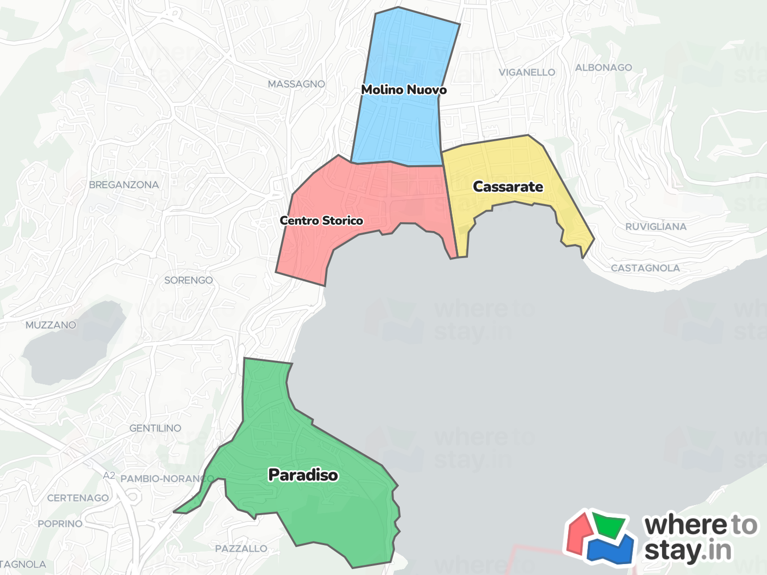 Lugano Neighborhood Map