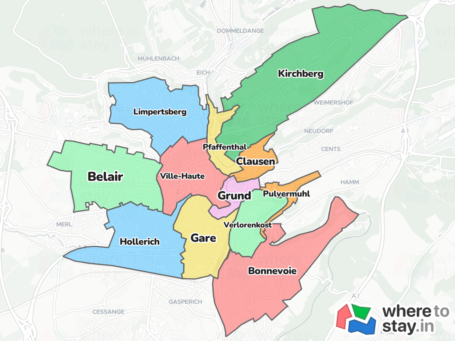 Luxembourg Neighborhood Map